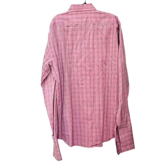 BACKRACH PINK PLAID BUTTON UP SHIRT NECK 16.5 EXCELLENT CONDITION - Picture 3 of 7